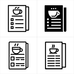 coffee menu icon set
