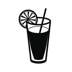 lemonade glass on white background