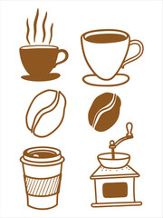 Coffee Line Art Illustration Set
