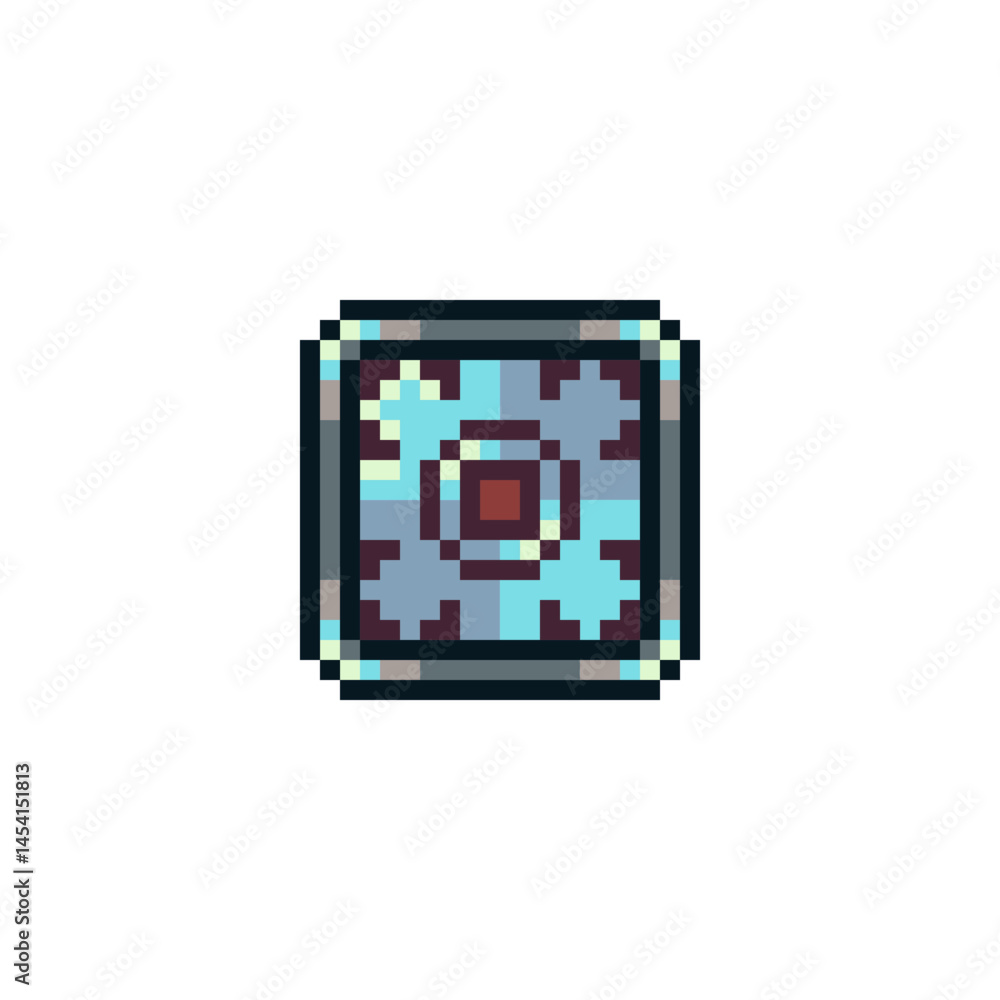 Poster gear pixel art icon. flat style. web site design. 8-bit. game assets. isolated abstract vector illus