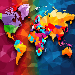 Vector political map of the world without names: clear country borders, distinguishable continents and regions. Suitable for design, infographics and data visualizations.