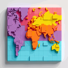 Vector political map of the world without names: clear country borders, distinguishable continents and regions. Suitable for design, infographics and data visualizations.