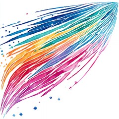 Fototapeta premium Abstract Watercolor Rainbow Streak on White Background