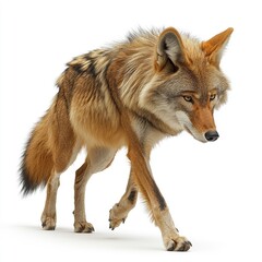 Obraz premium Coyotes in motion, alert posture