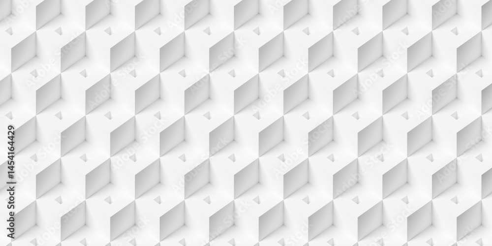 Poster modern minimal white cubes or dice with holes steps geometry pattern background isometric view