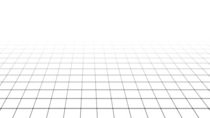Abstract perspective background. 3D wireframe vector mesh on white background.
