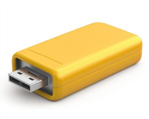 Bright yellow USB flash drive