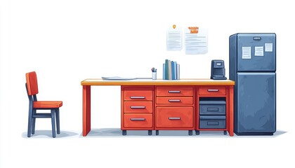 Office Workspace Illustration
