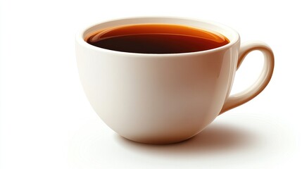 Creamy coffee in a white cup