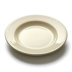 Empty Cream-Colored Serving Dish
