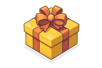 Gift box with orange ribbon