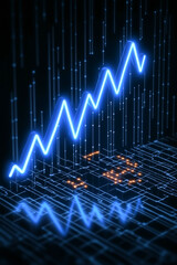 Digital stock market graph illustrating financial growth and trends over time.