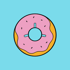 donut on blue background