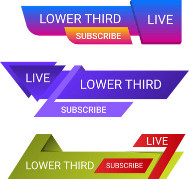 Live Streaming Subscribe Lower Thirds Vector Template Bundle