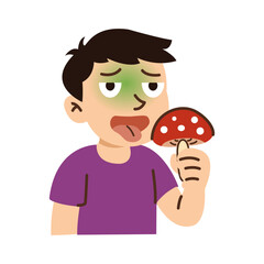 poisonous mushroom symptom. human eat poisonous mushroom.