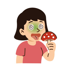poisonous mushroom symptom. human eat poisonous mushroom.