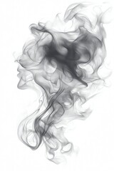 Abstract smoke swirls on white background