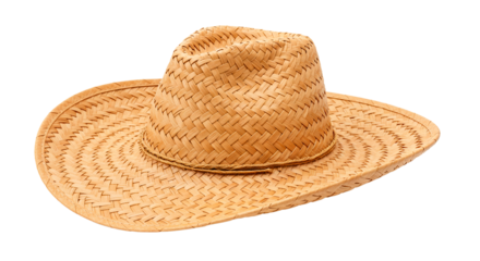 Classic woven straw hat with a wide brim, ideal for sun protection and warm-weather style. Summer accessory.