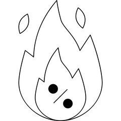Fire icon single vector illustration