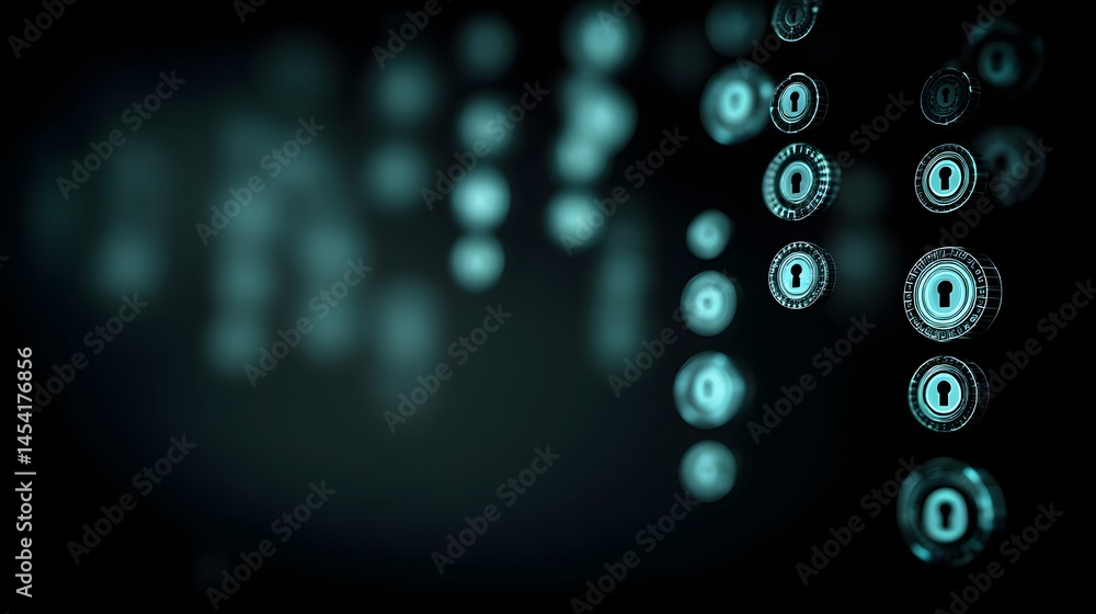 Poster secure digital identity management virtual environment graphic visualization flat design concept tec