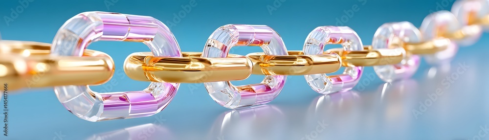 Poster blockchain technology chain links digital innovation hub hyper-realistic image futuristic environmen