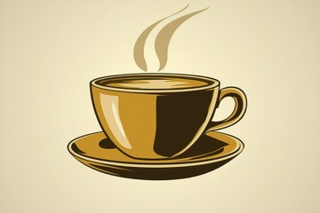 Obraz premium Warm cup of coffee steaming