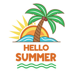 Obraz premium Summer vibes vector illustration. 