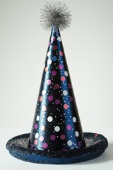 Party conical hat with polka dots