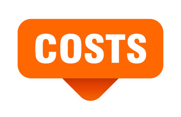 costs sticker. costs sign on transparent background