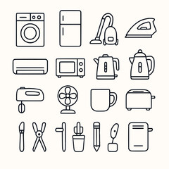 Minimal Home Appliances Icons