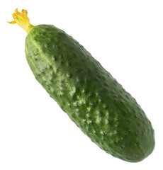 Fresh raw cucumber  falling in the air isolated on white background. Food levitation or zero...