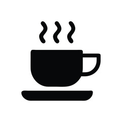 Hot coffee or tea in a cup and saucer.