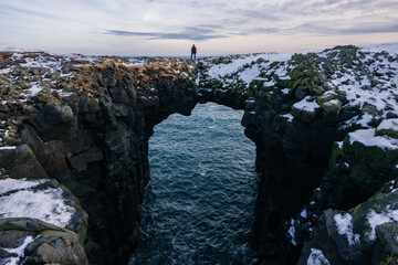Coastline view in Arnarstapi in Snaefellsnes peninsula (Iceland)