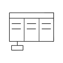 Kanban board icon in thin line style for task management and workflow planning