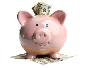 piggy bank and money