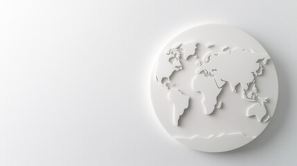 Obraz premium Minimalist white map design ideal for modern decor and creative projects.