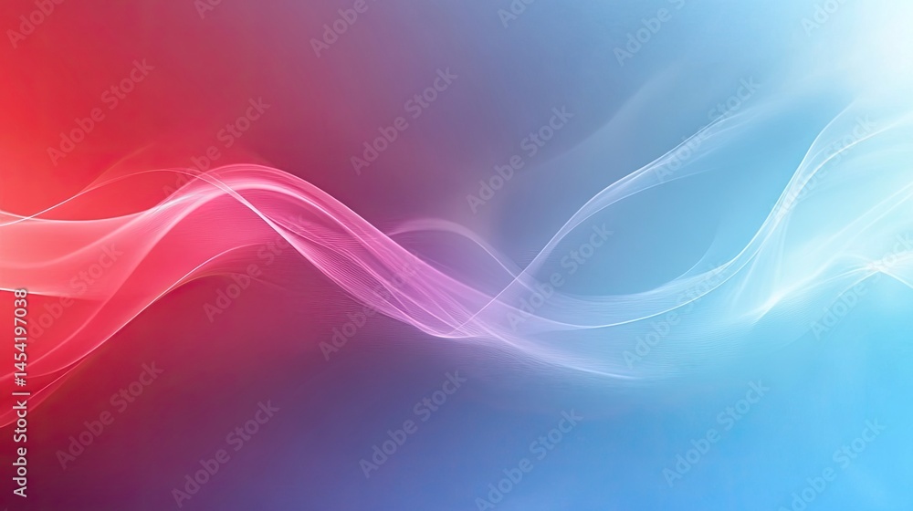 Poster abstract wave background with blue and red gradient