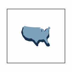 Simple world map icon, geography representation