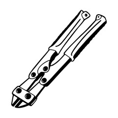 bolt cutter outline illustration