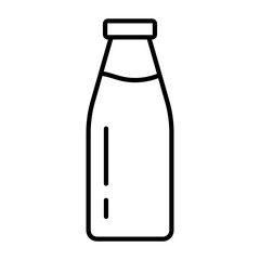 Bottle line icon. Milk bottle line icon. Milk jar icon.