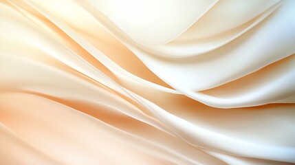 Obraz premium Elegant, flowing ivory fabric illuminated with soft light and intricate folds