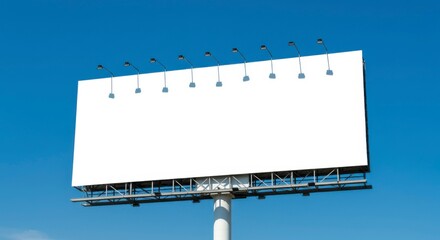Obraz premium Blank billboard against a clear sky