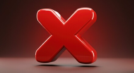 Fototapeta premium Red 3D letter X