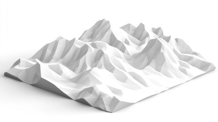 3d rendering of a stylized mountain range.