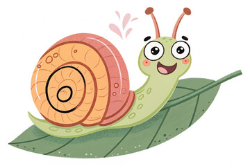 Vector clipart A cartoon-like illustration of a snail.