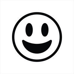 Smiley Face Icon – Happy Face Vector Outline Symbol