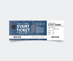 Event Ticket Template Design with Vector File