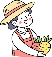 Fototapeta premium cute farmer illustration
