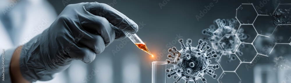 Poster innovative biotech startup lab testing advanced biosensors in modern laboratory environment
