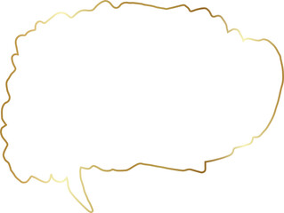 Golden speech bubble luxury icon, dialogue, text, chat